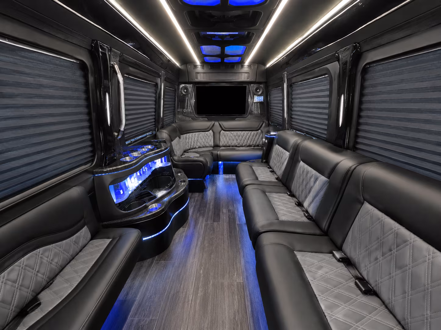 doral 50 passenger party bus interior